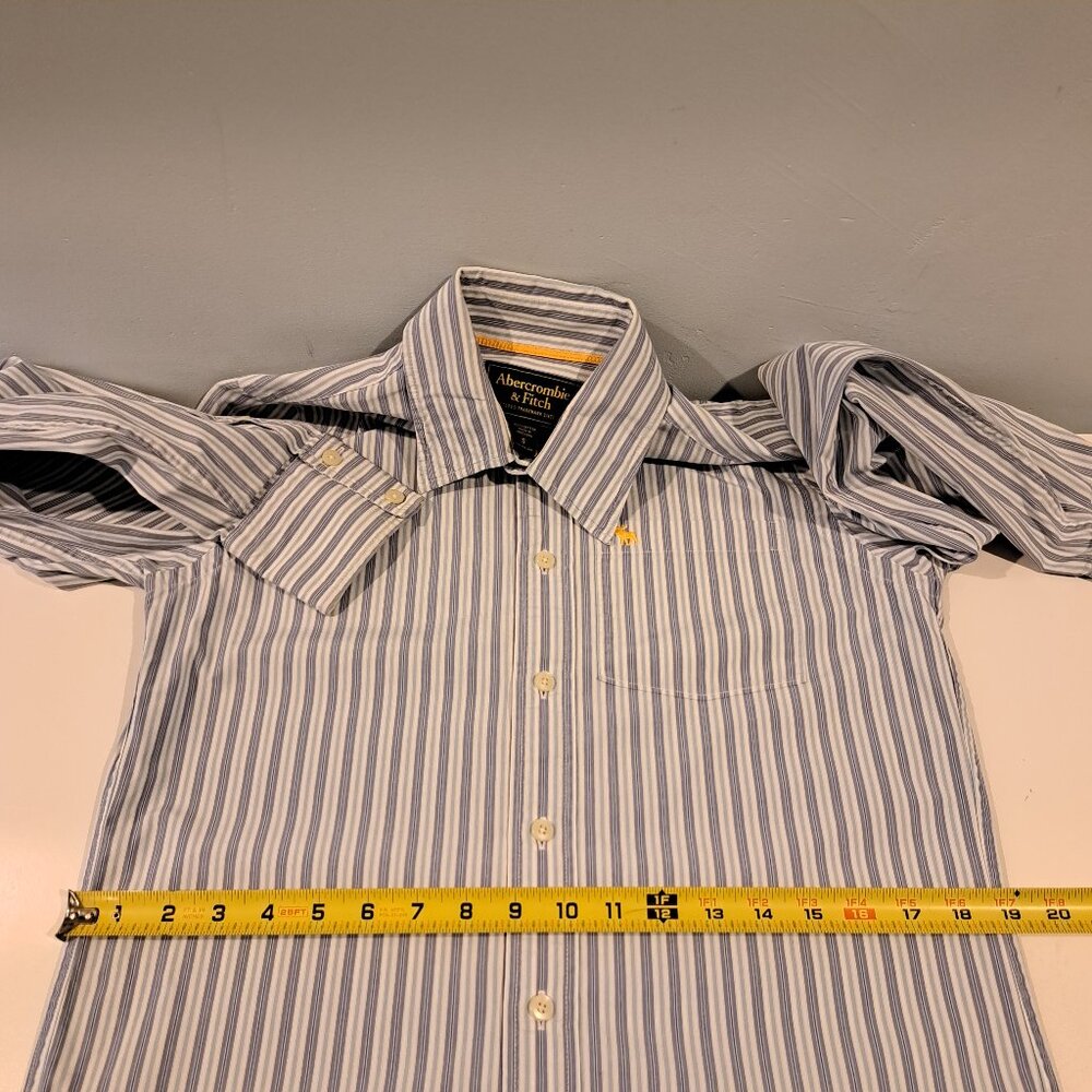 Abercrombie & Fitch Men's Small Long Sleeve Button Down Striped Shirt - Picture 9 of 11